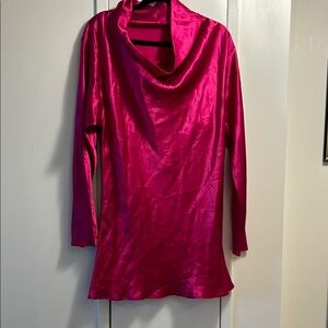Eleventh floor Vibrant Pink Satin Cowl Neck top. NWOT